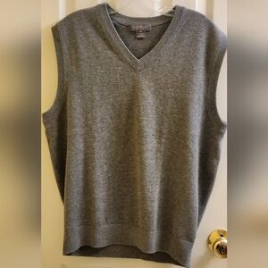 Daniel Cremieux Charcoal V-Neck Sweater Vest 100% Supima Cotton Size Medium